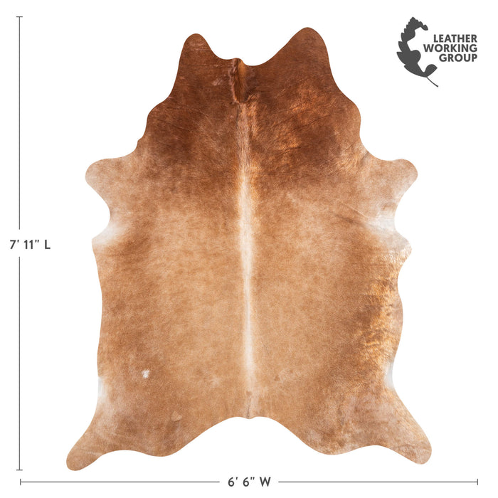 Brazilian Beige Cowhide Rug Size 7'11" L x 6'6" W 8637
