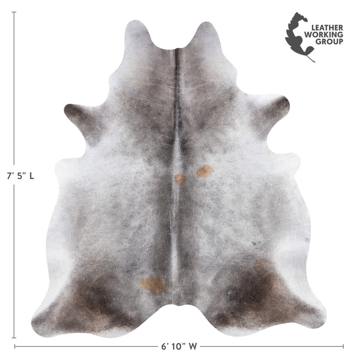 Brazilian Grey Cowhide Rug Size 7'5" L x 6'10" W 8647