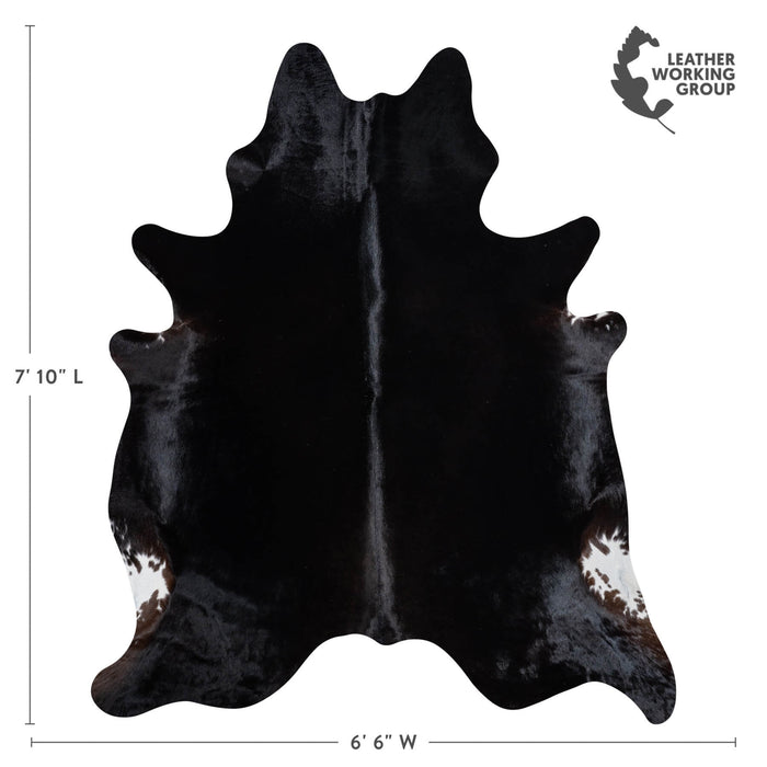 Brazilian Solid Black Cowhide Rug Size 7'10" L x 6'6" W 8664