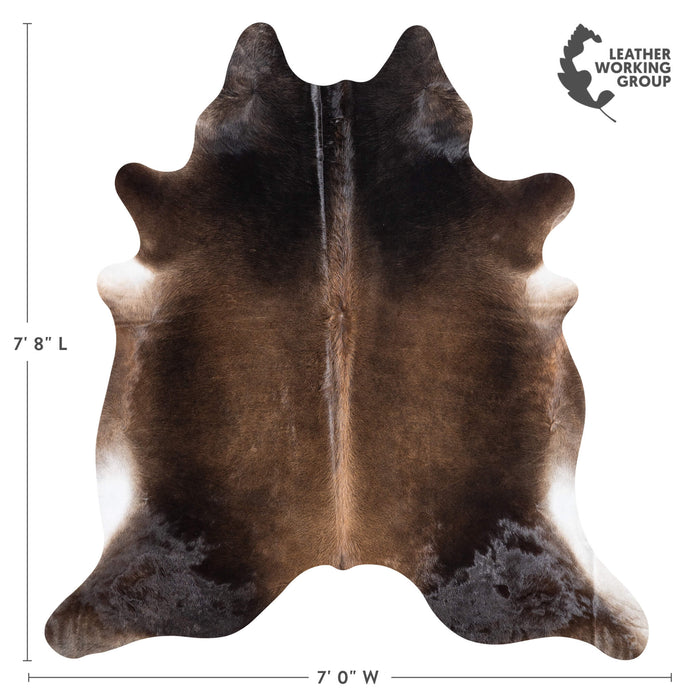 Brazilian Mahogany Cowhide Rug Size 7'8" L x 7'0" W 8742