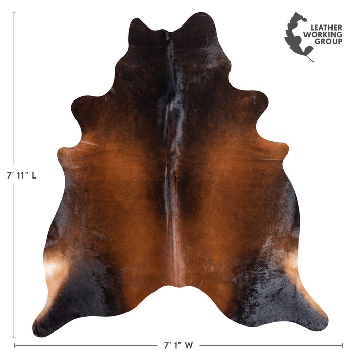 Brazilian Mahogany Cowhide Rug Size 7'11" L x 7'1" W 8747