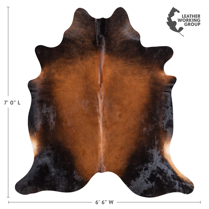 Brazilian Mahogany Cowhide Rug Size 7'0" L x 6'6" W 8751
