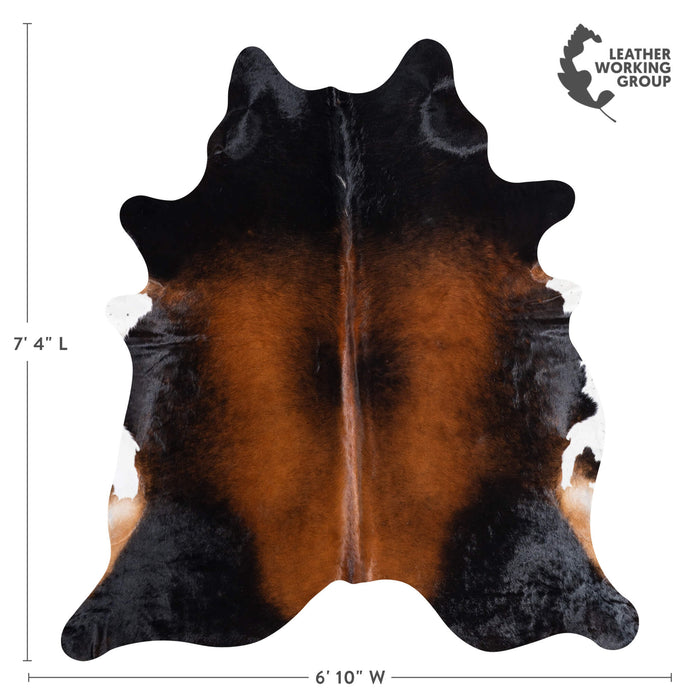 Brazilian Mahogany Cowhide Rug Size 7'4" L x 6'10" W 8756