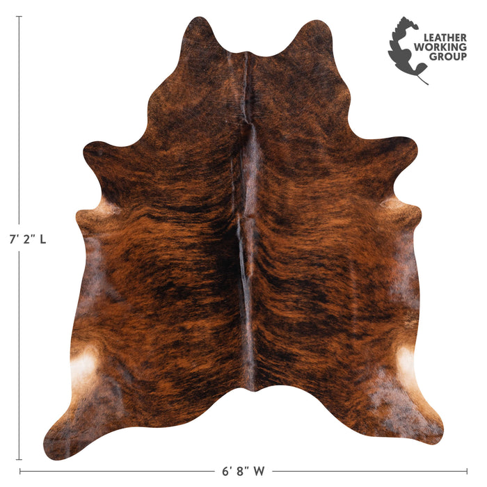 Brazilian Brindle Cowhide Rug Size 7'2" L x 6'8" W 8792