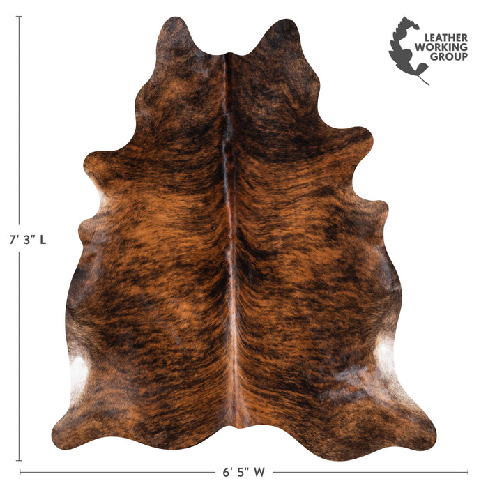 Brazilian Brindle Cowhide Rug Size 7'3" L x 6'5" W 8793
