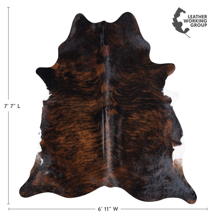 Brazilian Dark Brindle Cowhide Rug Size 7'.7" L x 6'11" W 8795