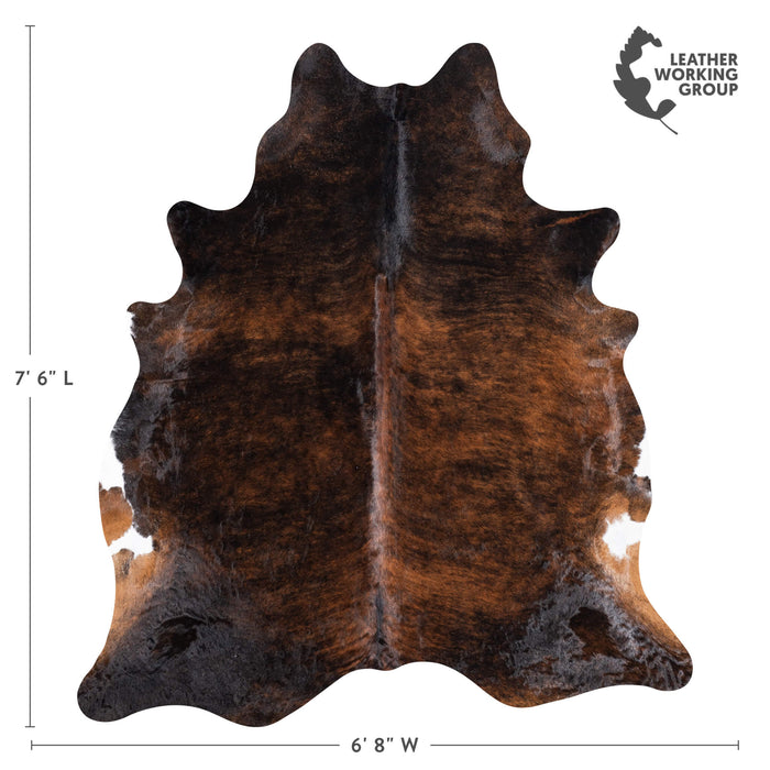 Brazilian Brindle Cowhide Rug Size 7'6" L x 6'8" W 8798