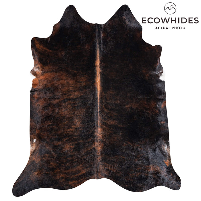 Brazilian Dark Brindle Cowhide Rug Size 7'0" L x 6'8" W 8801