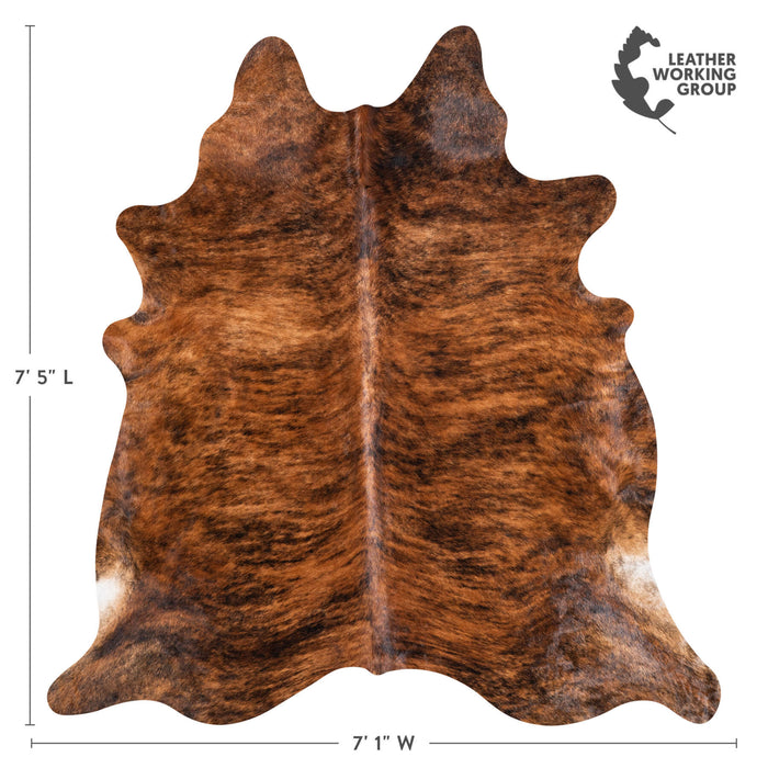 Brazilian Brindle Cowhide Rug Size 7'5" L x 7'1" W 8802