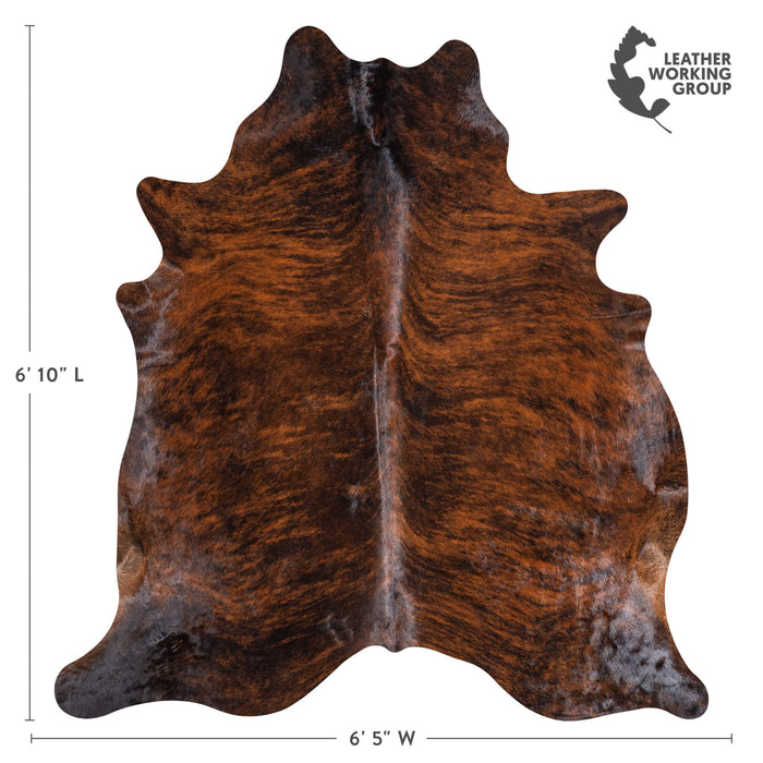 Brazilian Brindle Cowhide Rug Size 6'10" L x 6'5" W 8804