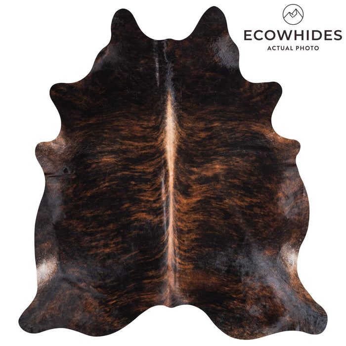 Brazilian Dark Brindle Cowhide Rug Size 7'2" L x 6'7" W 8805