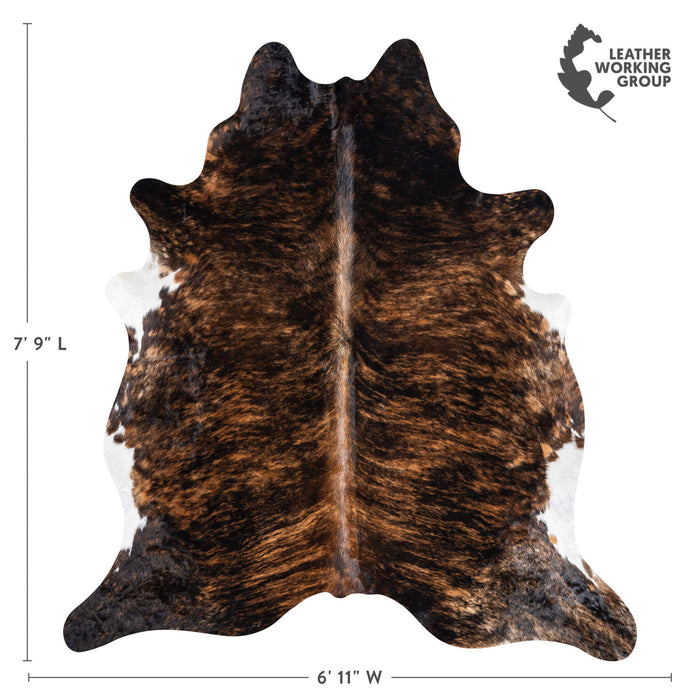 Brazilian Brindle Cowhide Rug Size 7'9" L x 6'11" W 8806