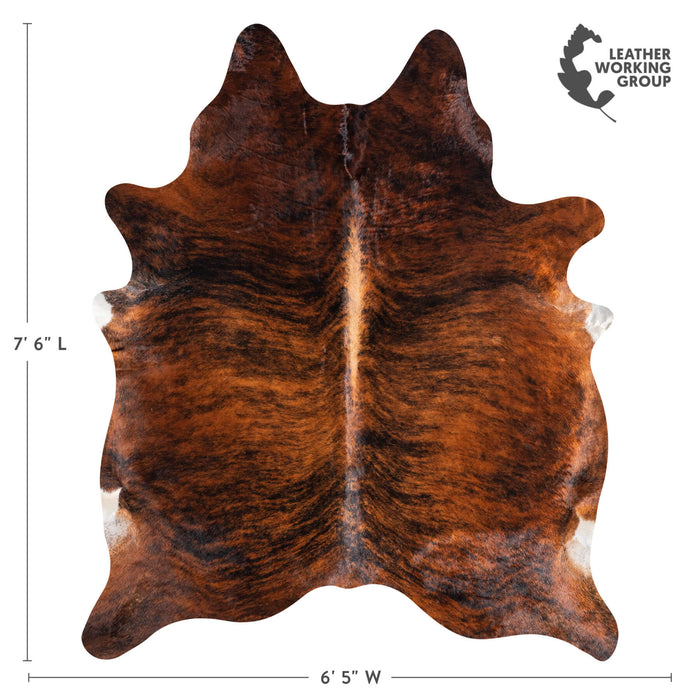 Brazilian Brindle Cowhide Rug Size 7'6" L x 6'5" W 8809