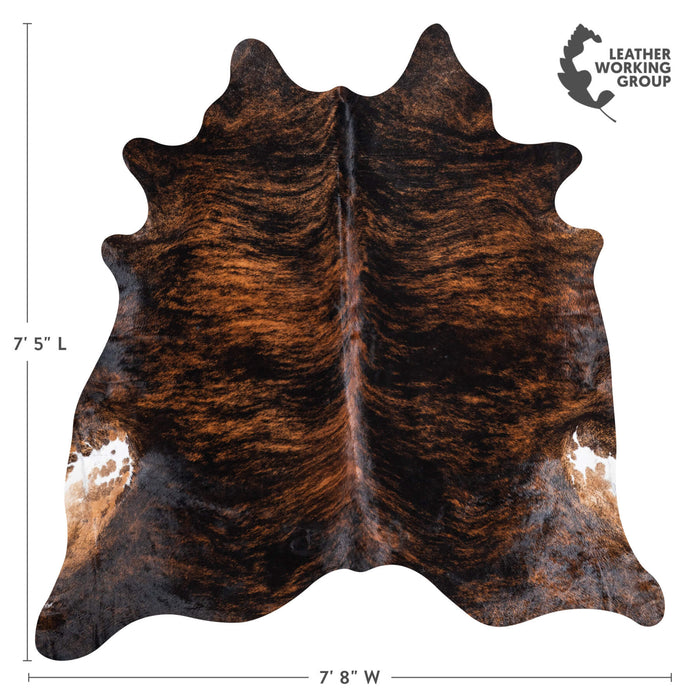 Brazilian Brindle Cowhide Rug Size 7'5" L x 7'8" W 8811