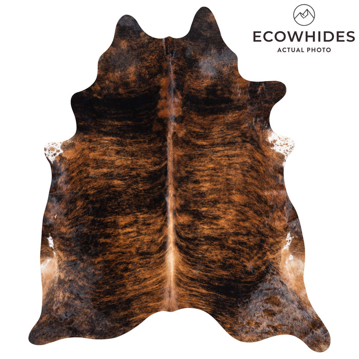 Brazilian Brindle Cowhide Rug Size 8'1" L x 6'11" W 8813