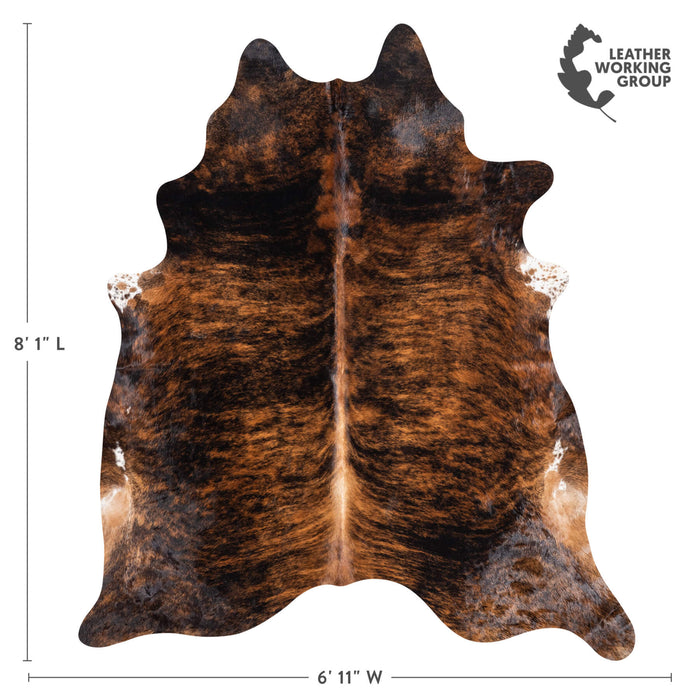 Brazilian Brindle Cowhide Rug Size 8'1" L x 6'11" W 8813