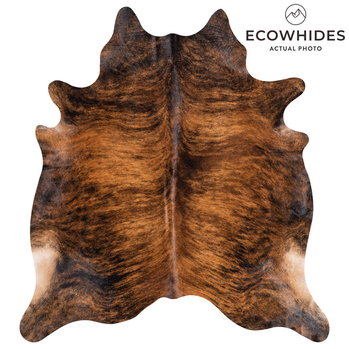 Brazilian Brindle Cowhide Rug Size 7'11" L x 7'2" W 8814