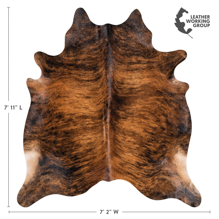 Brazilian Brindle Cowhide Rug Size 7'11" L x 7'2" W 8814