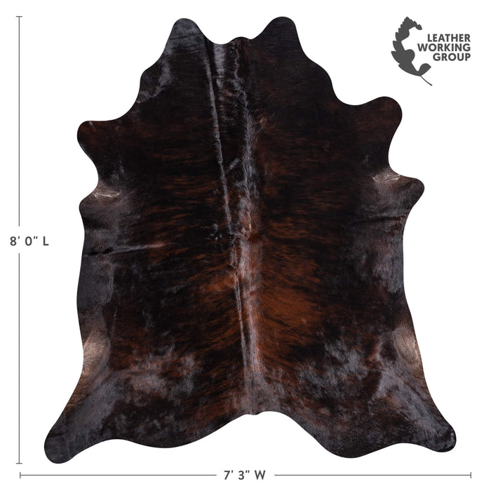 Brazilian Dark Brindle Cowhide Rug Size 8'0" L x 7'3" W 8816