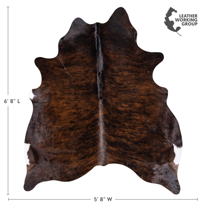 Brazilian Dark Brindle Cowhide Rug Size 6'8" L x 5'8" W 8821