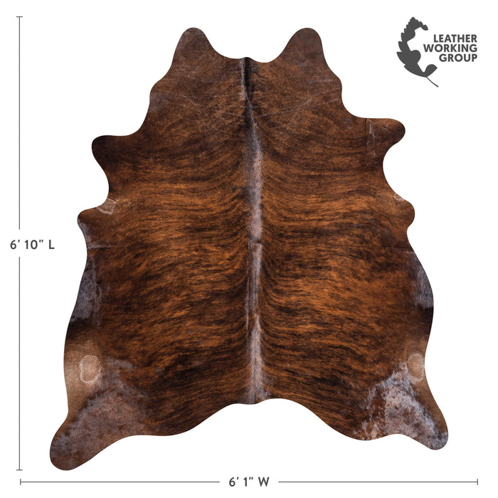 Brazilian Brindle Cowhide Rug Size 6'10" L x 6'1" W 8822