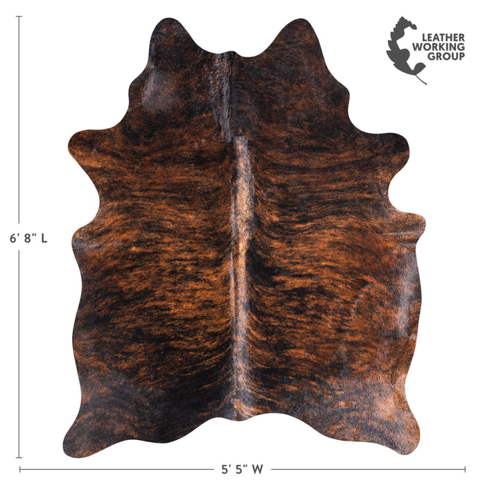 Brazilian Brindle Cowhide Rug Size 6'8" L x 5'5" W 8829