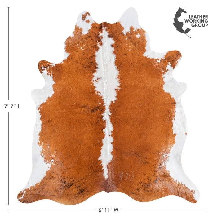 Brazilian Hereford Cowhide Rug Size 7'7" L x 6'11" W 8831