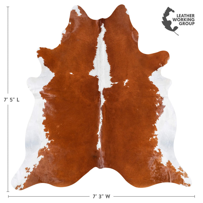Brazilian Hereford Cowhide Rug Size 7'5" L x 7'3" W 8837