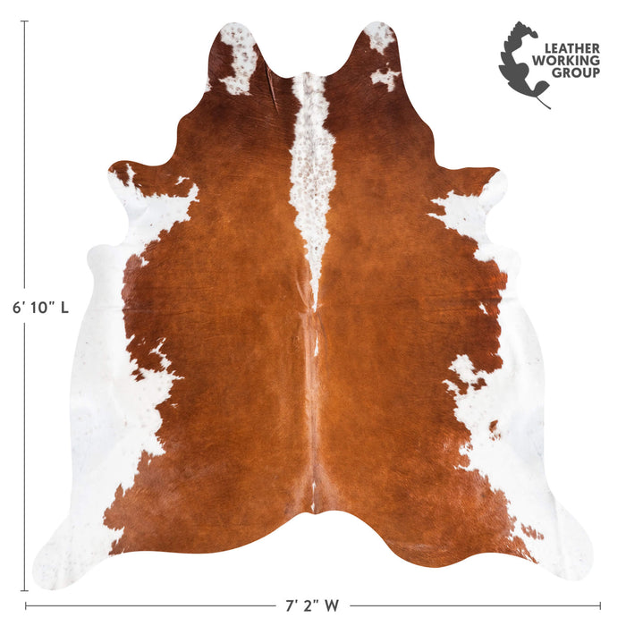 Brazilian Hereford Cowhide Rug Size 6'10" L x 7'2" W 8841
