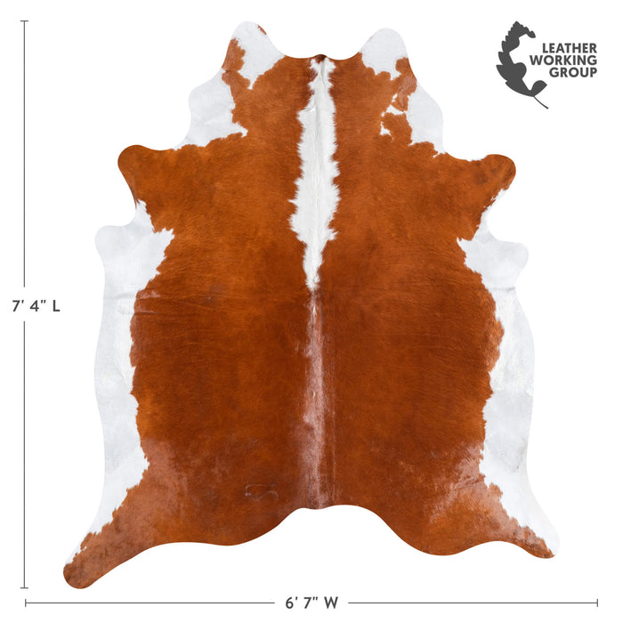 Brazilian Hereford Cowhide Rug Size 7'4" L x 6'7" W 8842