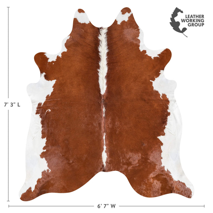 Brazilian Hereford Cowhide Rug Size 7'3" L x 6'7" W 8843