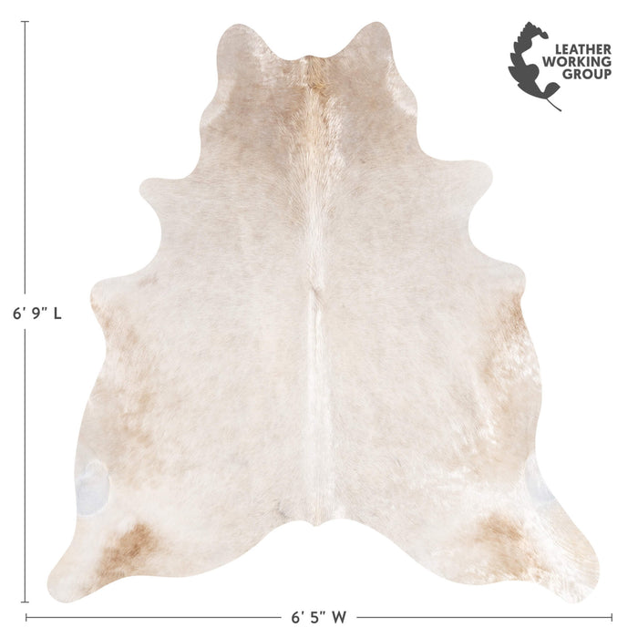 Brazilian Champagne Cowhide Rug Size 6'9" L x 6'5" W 8862