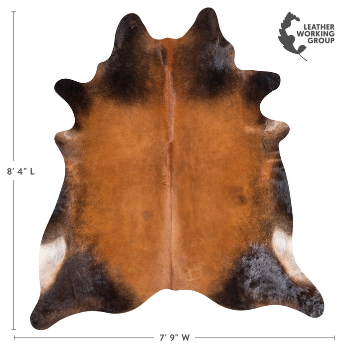 Brazilian Mahogany Cowhide Rug Size 8'4" L x 7'9" W 8895