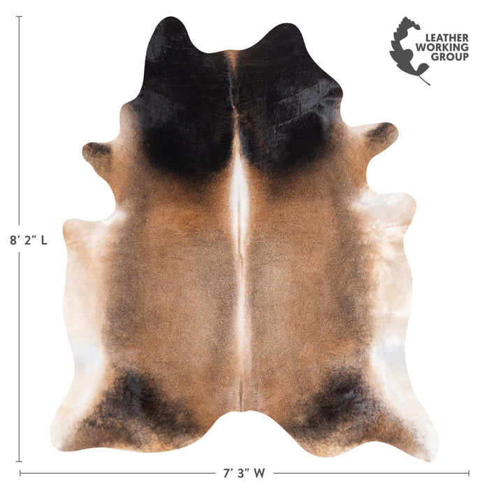 Brazilian Mahogany Cowhide Rug Size 8'2" L x 7'3" W 8898