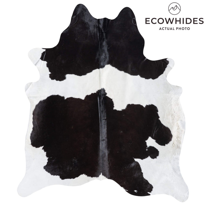 Brazilian Black and White Cowhide Rug Size 7'5" L x 6'7" W 8901