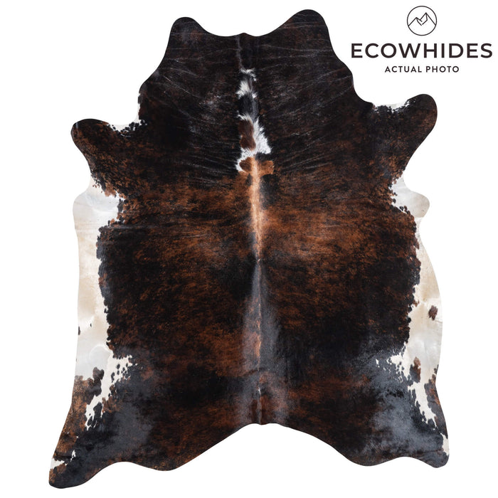 Brazilian Brindle White Belly Cowhide Rug Size 8'1" L x 6'8" W 8912