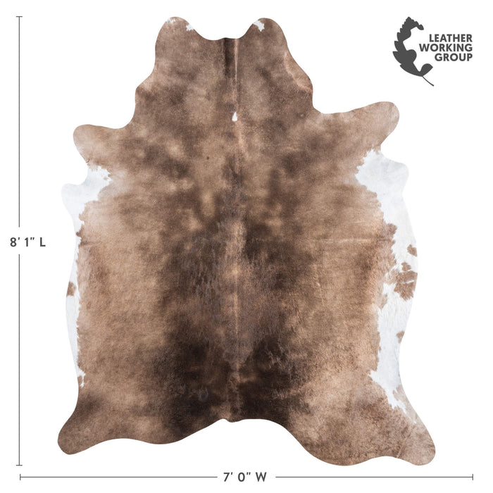 Brazilian Palomino and White Cowhide Rug Size 8'1" L x 7'0" W 8929