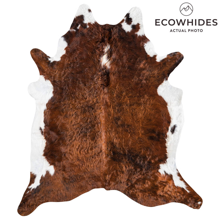 Brazilian Brindle White Belly Cowhide Rug Size 8'4" L x 7'3" W 8932