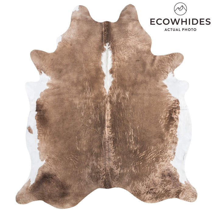 Brazilian Chocolate and White Cowhide Rug Size 8'0" L x 7'0" W 8937