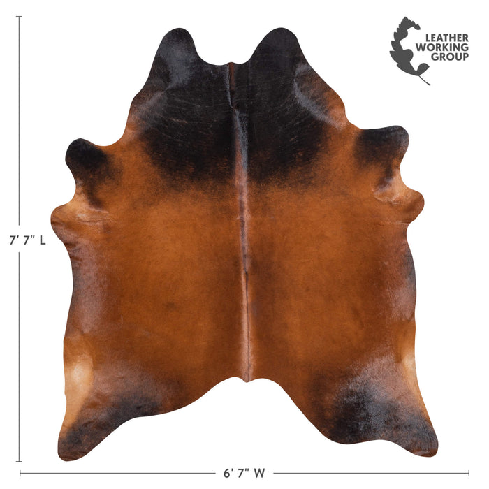 Brazilian Mahogany Cowhide Rug Size 7'7" L x 6'7" W 8962