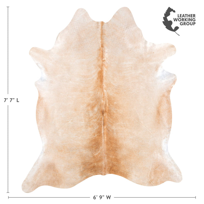 Brazilian Beige Cowhide Rug Size 7'7" L x 6'9" W 8975