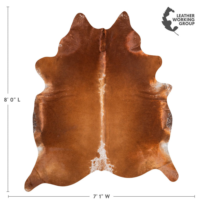 Brazilian Brown Cowhide Rug Size 8'0" L x 7'1" W 8980