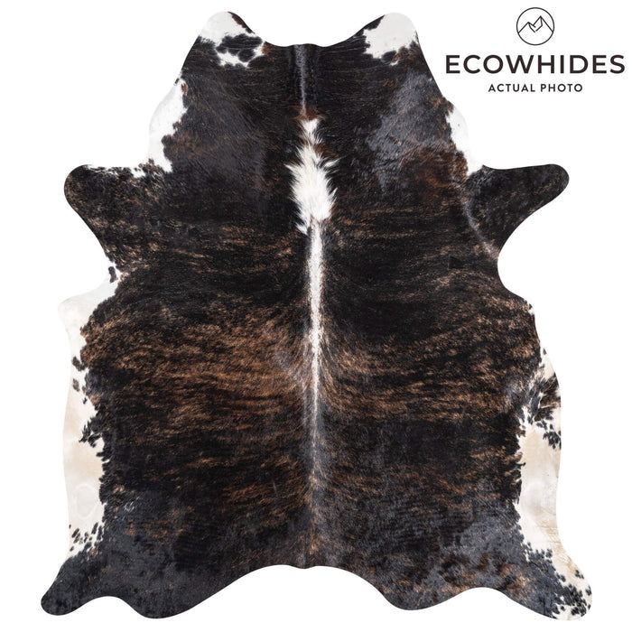 Brazilian Brindle White Belly and Backbone Cowhide Rug Size 7'9" L x 6'10" W 8982