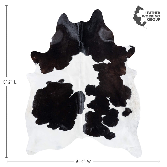 Brazilian Black and White Cowhide Rug Size 8'2" L x 6'4" W 8983