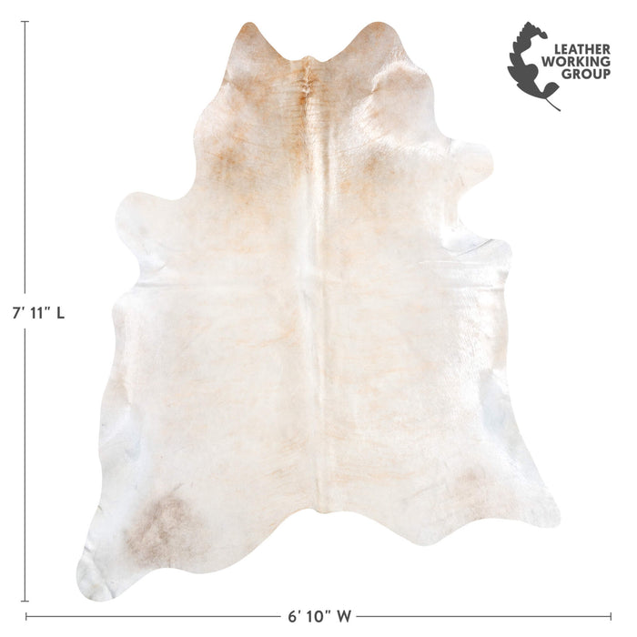 Brazilian Palomino and White Cowhide Rug Size 7'11" L x 6'10" W 8992