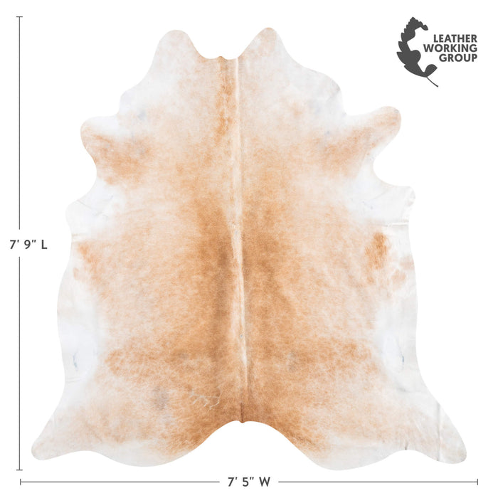 Brazilian Palomino and White Cowhide Rug Size 7'9" L x 7'5" W 8996