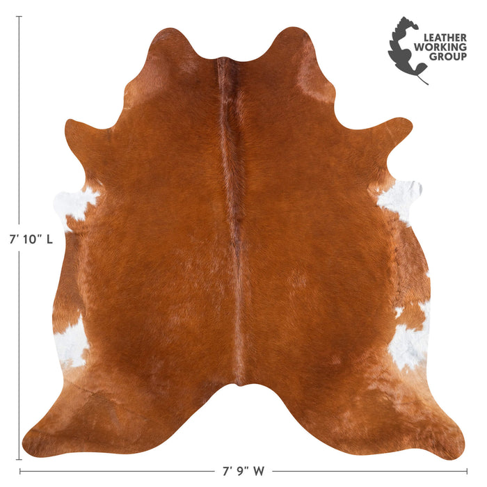 Brazilian Brown Cowhide Rug Size 7'10" L x 7'9" W 9003