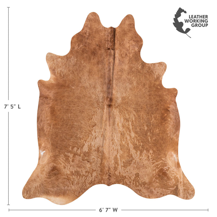 Brazilian Brown Cowhide Rug Size 7'5" L x 6'7" W 9007