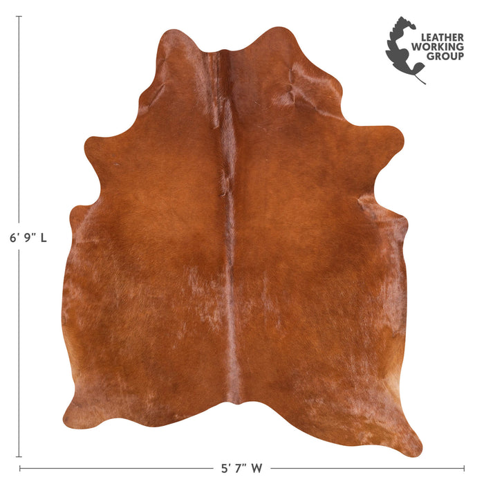 Brazilian Brown Cowhide Rug Size 6'9" L x 5'7" W 9016