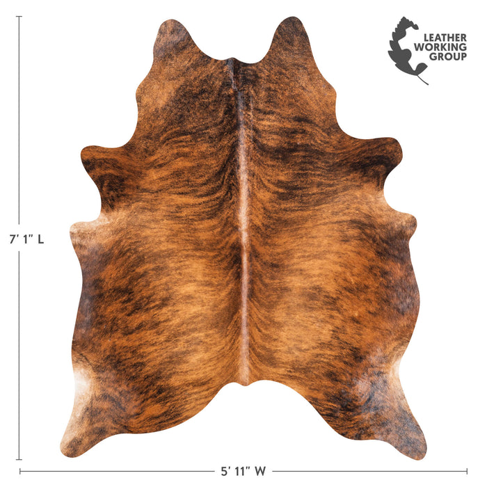 Brazilian Brindle Cowhide Rug Size 7'1" L x 5'11" W 9021